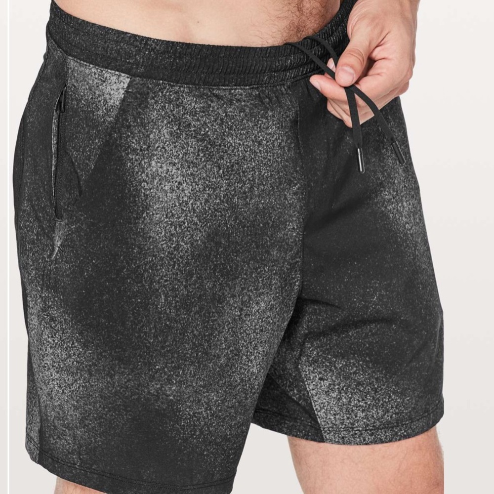 lululemon athletica Men's Black Speckled Athletic Shorts